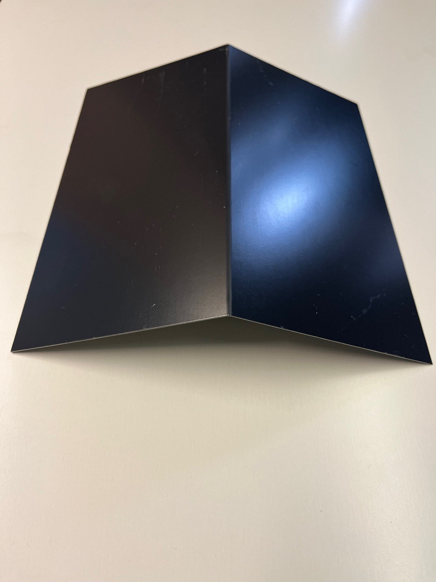 External Ridge Flashing 0.70mm, Goosewing Grey Plastisol 100mm x 100mm x 1 Bend (2.5m)