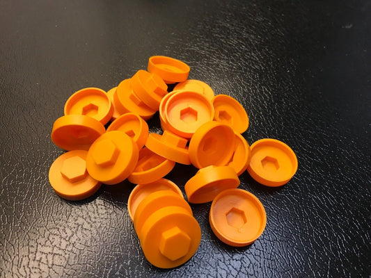 19mm Tangerine Colour Caps 5/16 Hexagon Head (1000)