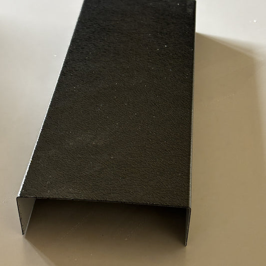 U Channel Flashing 0.70mm, Black Plastisol 30mm x 100mm x 30mm 2 Bends (2.5m)