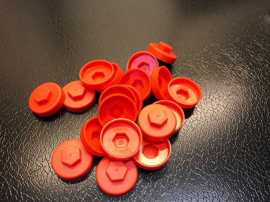 19mm Poppy Red Colour Caps 5/16 Hexagon Head (1000)