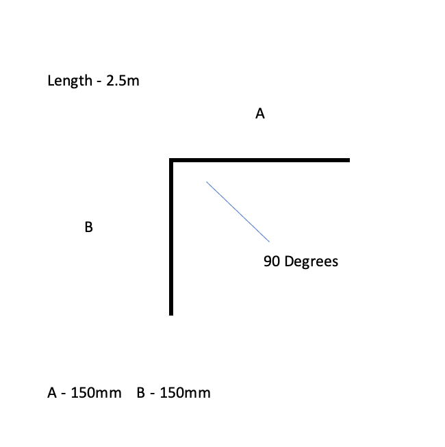 External Corner / Barge Flashing 0.70mm, Goosewing Grey Plastisol 150mm x 150mm x 1 Bend (2.5m)