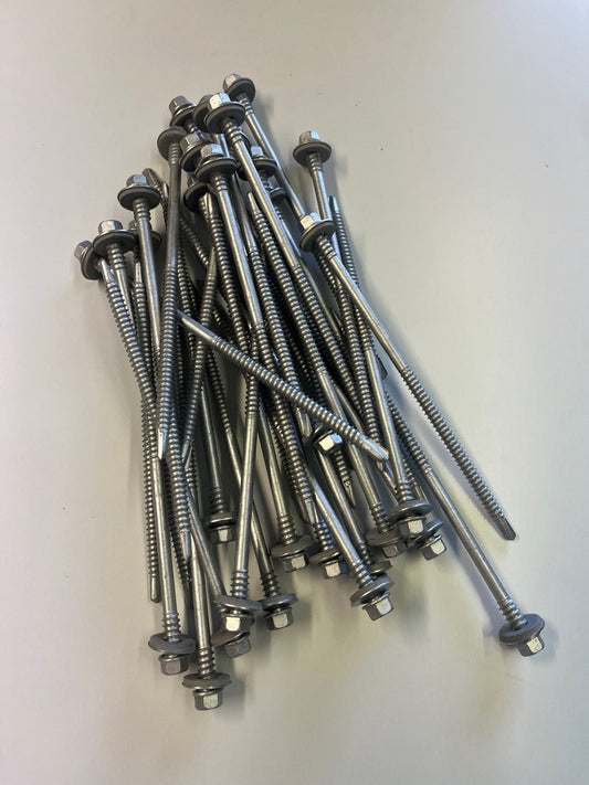 175mm Light Section High Thread Tek Screws C/W G19 Washer (100)
